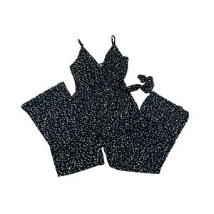 Kayleigh Black and White Romper With Pockets and Longer Inseam Size M